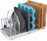 Adjustable Bakeware Organizer Pot Lid Holder Rack