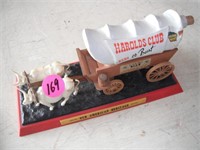 Harolds Club or Bust Covered Wagon Decanter