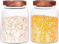 Glass Storage Jars with Airtight Lids, Set of 2