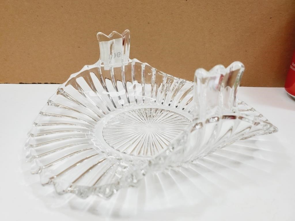 Handled Vintage Glass Serving Dish