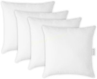 14x14 Pillow Inserts  Set of 4  White