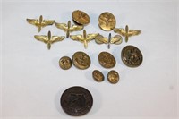 Lot of Military Pins - Air Force/Navy Buttons