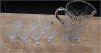 Crystal Pitcher and glasses