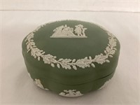 Wedgwood Green Jasperware Trinket Box