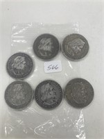 6-1893 Colombian Expo Silver Halves