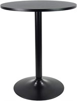 KKTONER Round Bar Table 23.6-Inch Top - Black