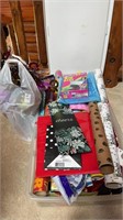 Wrapping paper and miscellaneous party items in