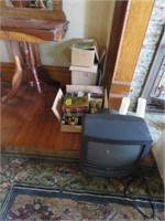 SMASUNG SMALL TV WITH VHS PALYER INSIDE & BOXES