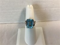 Blue Topaz Sterling Silver Size 6 Ring