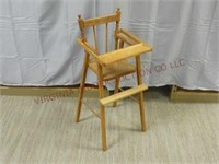 Vintage / Antique Wooden Doll High Chair