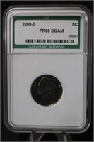 2000-S PR69 Dcam Jefferson Nickel Certified