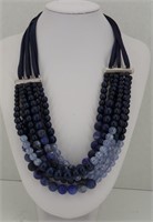 Chico's Blue Multi-Strand Beaded Necklace