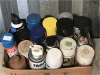 Assorted spray paints, water repellent, expanding