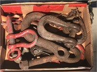 Box with an assortment of shackles