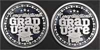 (2) 1 OZ .999 SILVER 2024 CONGRATS GRAD ROUNDS