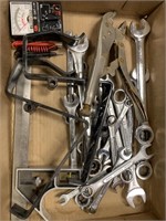 Flat of wrenches & tools