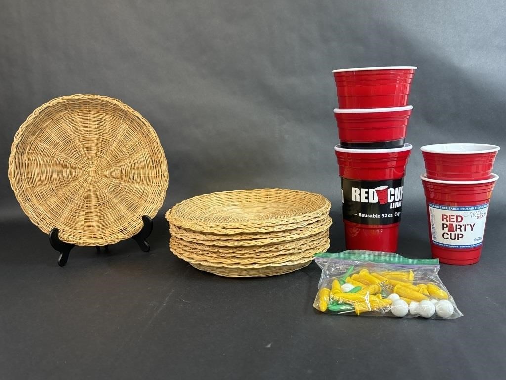 Reusable Solo Cups, Wicker Basket Placemat