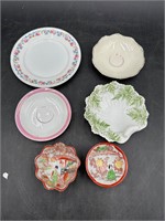 Vtg Japanese Figural Bowls, German Plates & etc
