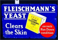 Vntg 8.75x5.75 embossed Fleischmann's Yeast sign
