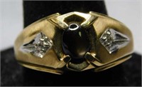 Mans 10K y gold Cat's Eye ring, no diamonds, size