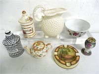Mixed Lot Ashtray /Hat Pin Holder Teapot/Others