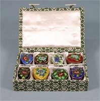 Set of 8 Cloisonne Trinket Boxes