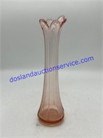 Pink Depression Glass Swung Vase