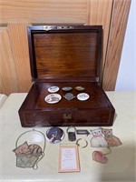 Antique Jewelry Box with contents-See Pics