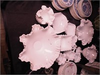 13 milk glass Hobnail items: bowls from 10 1/2"