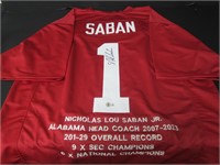 ALABAMA NICK SABAN SIGNED JERSEY BAS COA