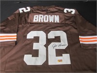 BROWNS JIM BROWN SIGNED JERSEY AEU COA