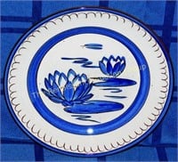 Stangl Water Lily In Blue Plate