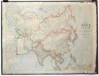 Old Paper Map of Asia.