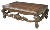 BAROQUE STYLE HEAVILY CARVED COFFEE TABLE