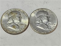 2-   1960 Ben Franklin Half Dollars