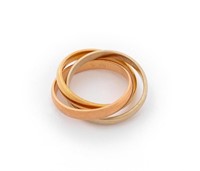 14K Tri-Gold Interlocking Rolling Ring