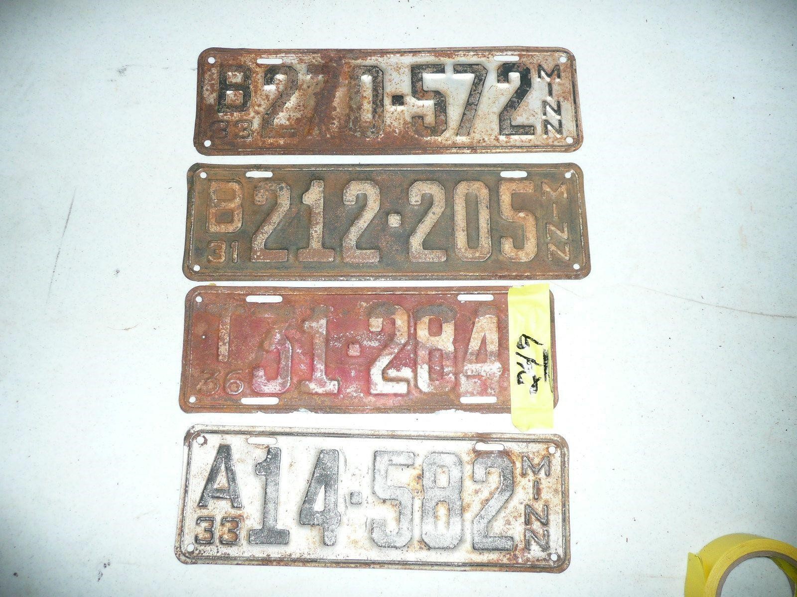 Vintage 1930 License Plates