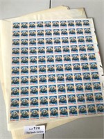 Full Sheet of Unused US Postage Stamps E Earth
