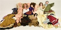 Lot of Doll Parts, Wigs & Doll Clothes
