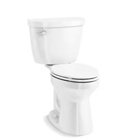 Single Flush Elongated Toilet in White