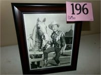 FRAMED ROY ROGERS AND TRIGGER PRINT