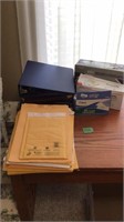 Asst. envelopes and 3 ring binders