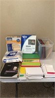 File folders and asst. notepads