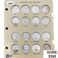 1964-1987 Kennedy Half Dollar set W/Proofs [80