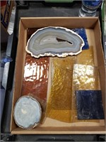 Lot of Geode Slices & Glass Pieces