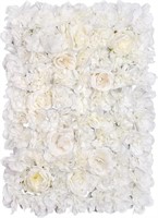 3 Pcs, Artificial Flower Wall Panels White 16 x