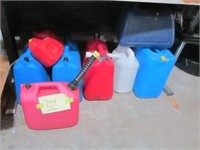 Lot of gas cans and kerosine cans,