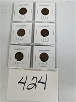 Lot of 6 Wheat Pennies
