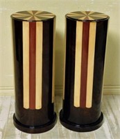 Art Deco Style Inlaid Wooden Pedestals.