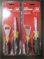 (2) ACE 11 in 1 Screwdriver With Bottle Opener